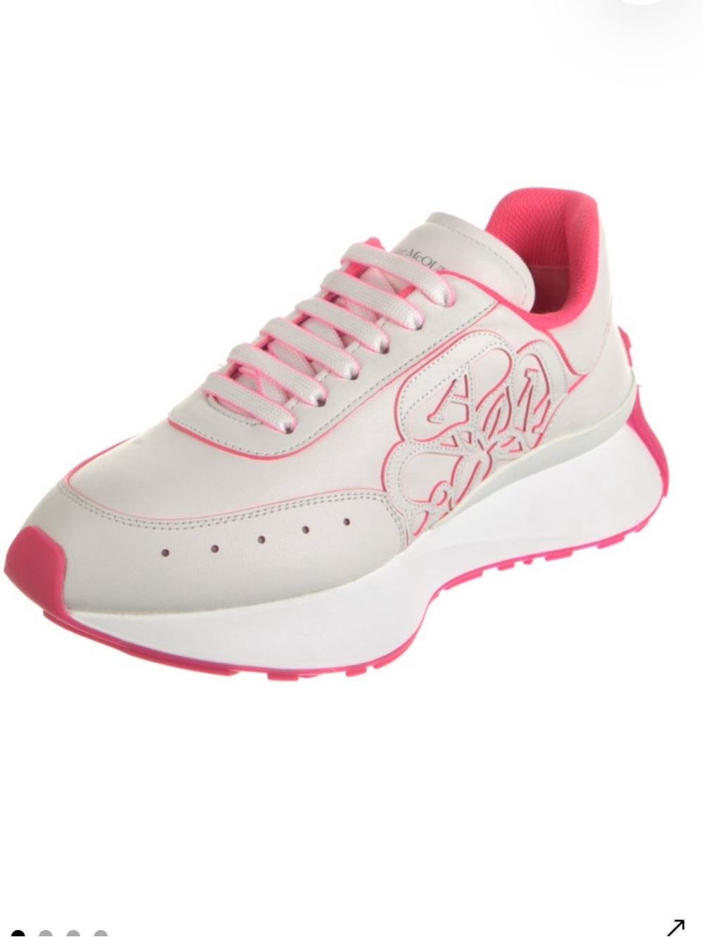 Alexander McQueen White Pink Sneakers size 37